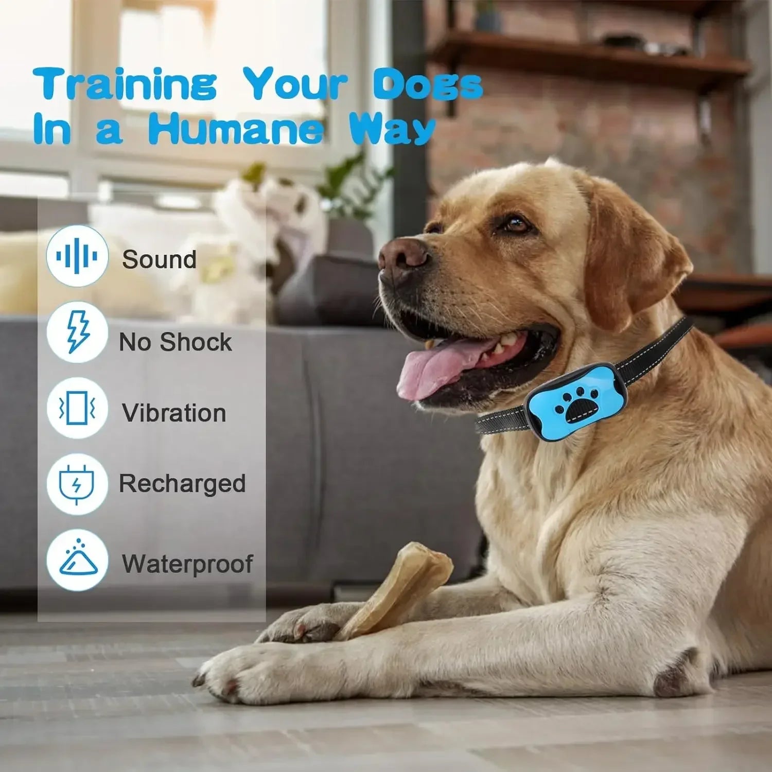 🐶 Rechargeable Safe Anti Bark Dog Collar – Ultrasonic & Vibration Training Device