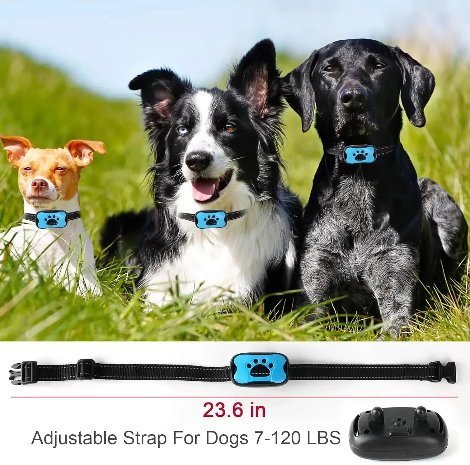 🐶 Rechargeable Safe Anti Bark Dog Collar – Ultrasonic & Vibration Training Device